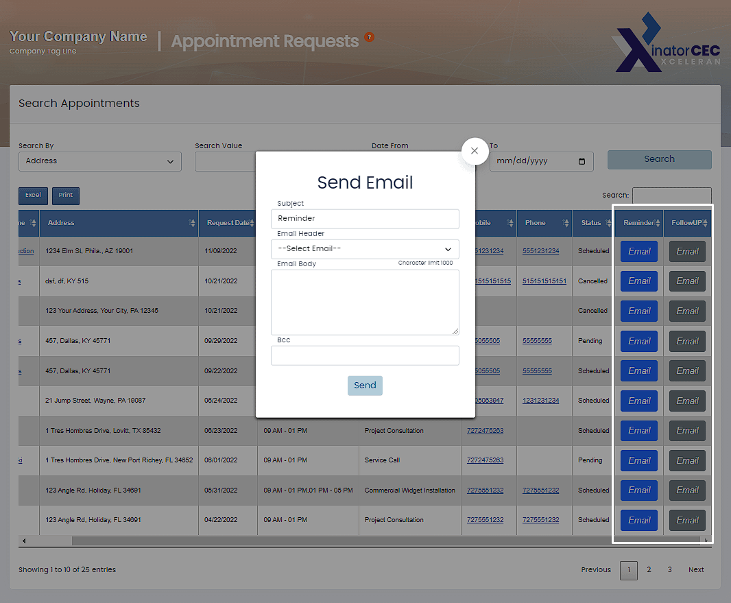 XinatorServco Email system